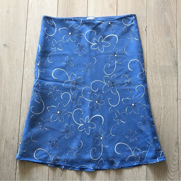 Vintage Smart Set Floral Print Skirt in Light Blue Size S Made in Canada - Picture 1 of 9
